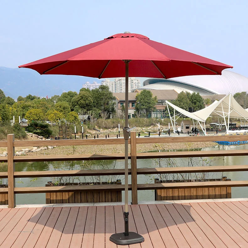 6′ Tilt PVC Coated Umbrella Beach Poolside Parasol Patio Umbrella