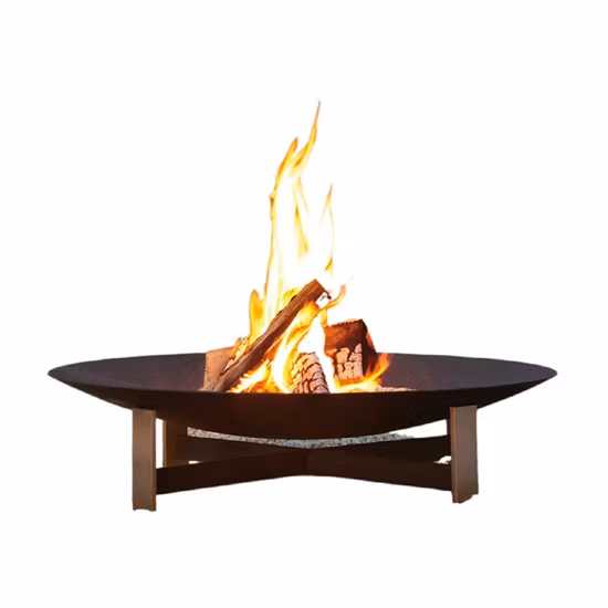 Nouveau style de foyer avec charbon de bois avec quatre pieds et tuyau de fumée.
