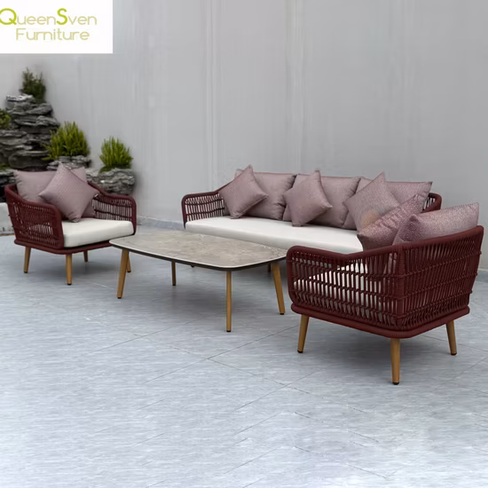 Le nouveau sofa de rotin en osier place les meubles extérieurs de patio de hall d'hôtel de sofa de jardin