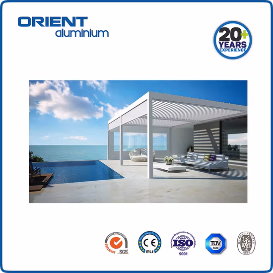 Auvent Auvent De Jardin Étanche Gazebo Motorisé En Métal 4X3 Extérieur À Persiennes Kits Système De Toit Bioclimatique En Aluminium Pergola