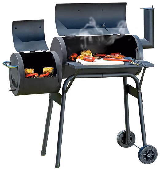 F02 Keyo nouveau modèle noir de luxe robuste allemand américain extérieur jardin Patio chariot charbon de bois barbecues