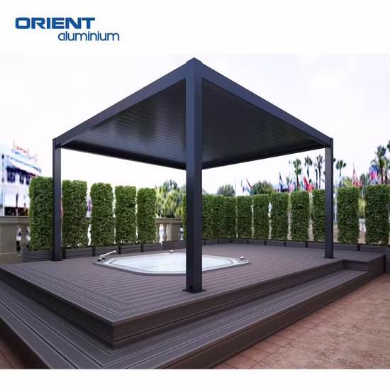 Luxe bricolage personnalisé automatique étanche cour auvent Patio tente motorisé pare-soleil électrique Gazebo extérieur SPA moderne maison meubles en aluminium Pergola