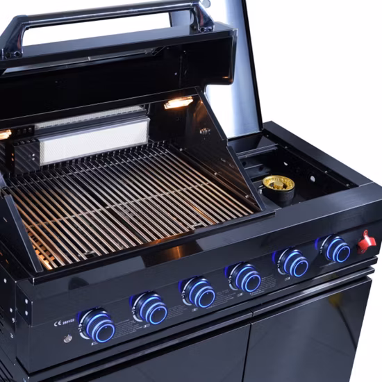 Gril à gaz pour barbecue à 4 brûleurs + brûleur latéral le plus vendu avec CE.